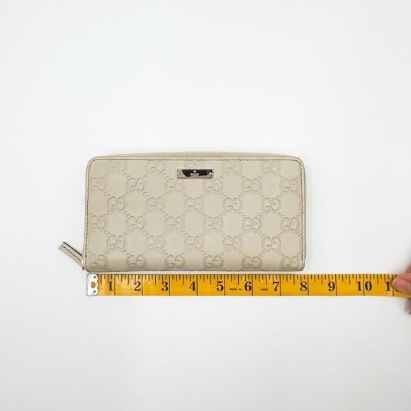 Gucci GG Monogram Guccissima Neutral Leather Zip Around Wallet Organizer - Picture 11 of 12